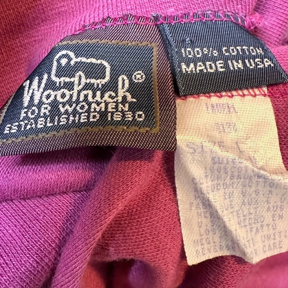 Vintage Woolrich Dark Pink Turtleneck Womens L Cotton Layering Cottagecore - Picture 4 of 4